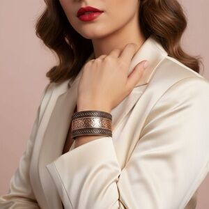 Paparazzi Engraved Copper Tone Cuff Bracelet NWOT